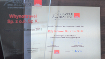 Why Not TRAVEL w gronie laureatów rankingu Gazele Biznesu 2018.png